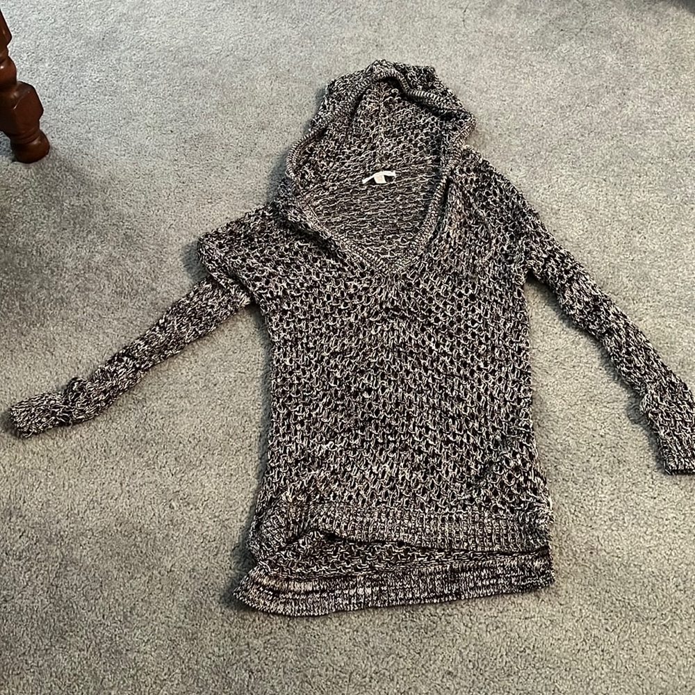 American eagle see through sweater with hood
